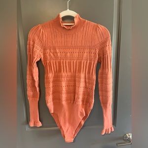 Free People Rust Sweater Bodysuit